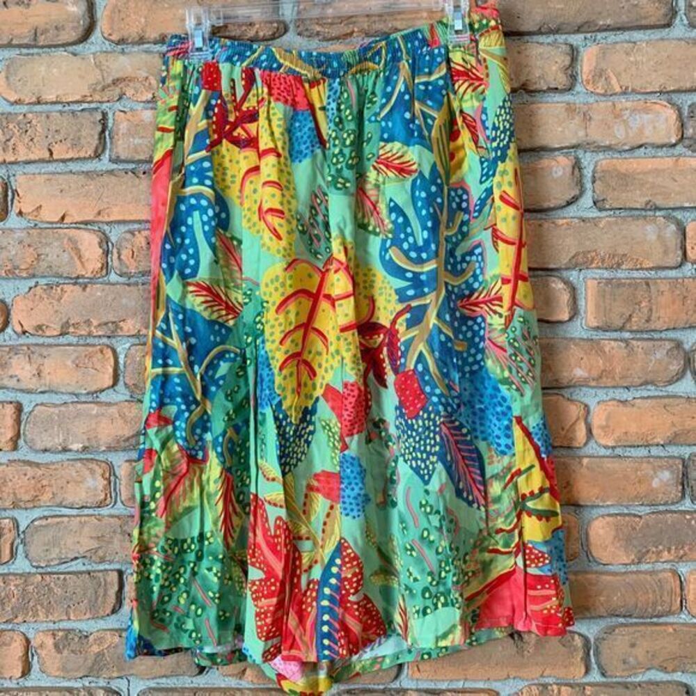 Christian Siriano Skirt Women's Size Small Colorful Tropical Print Knee Length